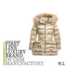 Femmes Lightweight Bomber Luxury Raccoon Fur Down Jacket Vêtements